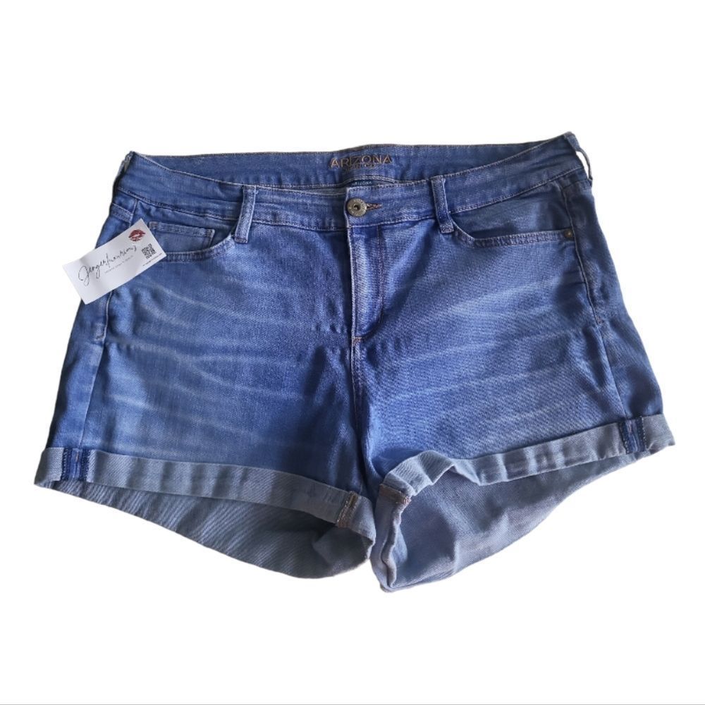 ARIZONA Blue‎ Denim Cuff Shorts Size 18 Jrs Plus